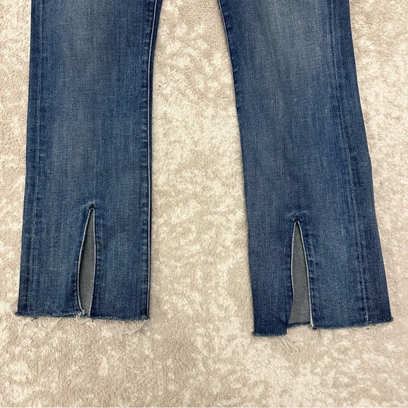 MOTHER Jeans | Slit Hem Medium Wash High Waisted Insider Slim Ankle Fray - Picture 3 of 11